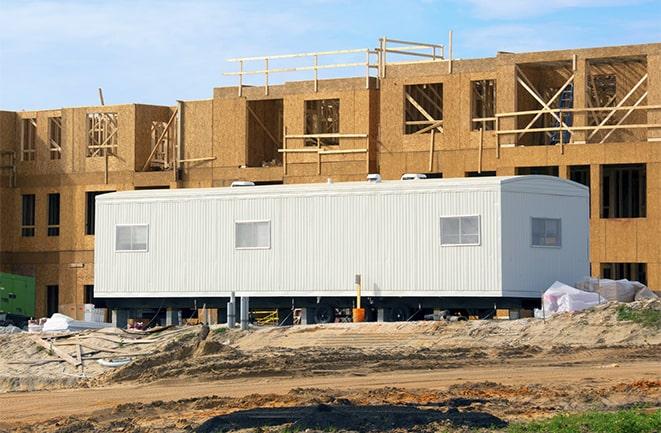 industrial office trailers for rent on a job site in Lenox